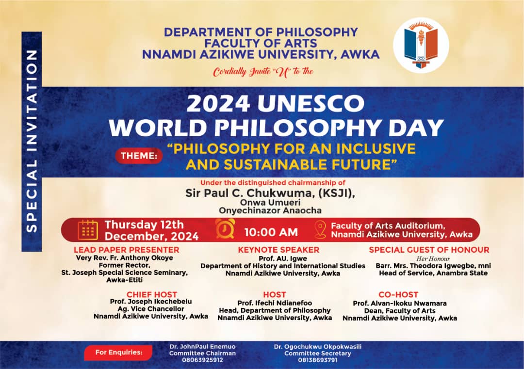 Invitation To The 2024 UNESCO World Philosophy Day