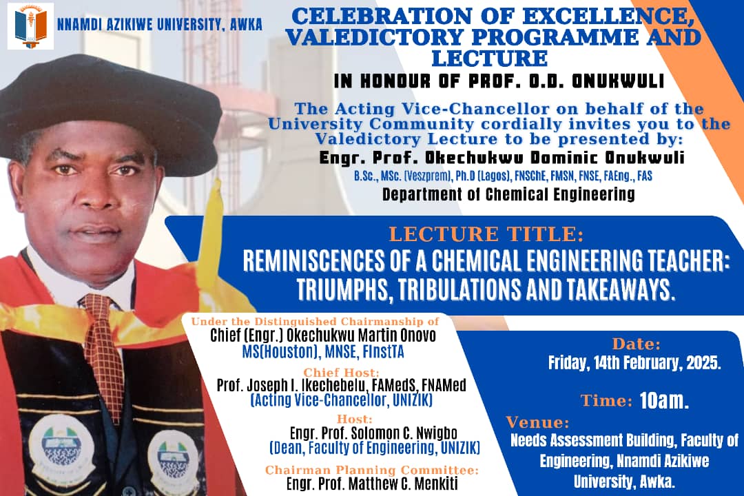Valedictory Lecture In Honour Of Prof. O.O. Onukwuli