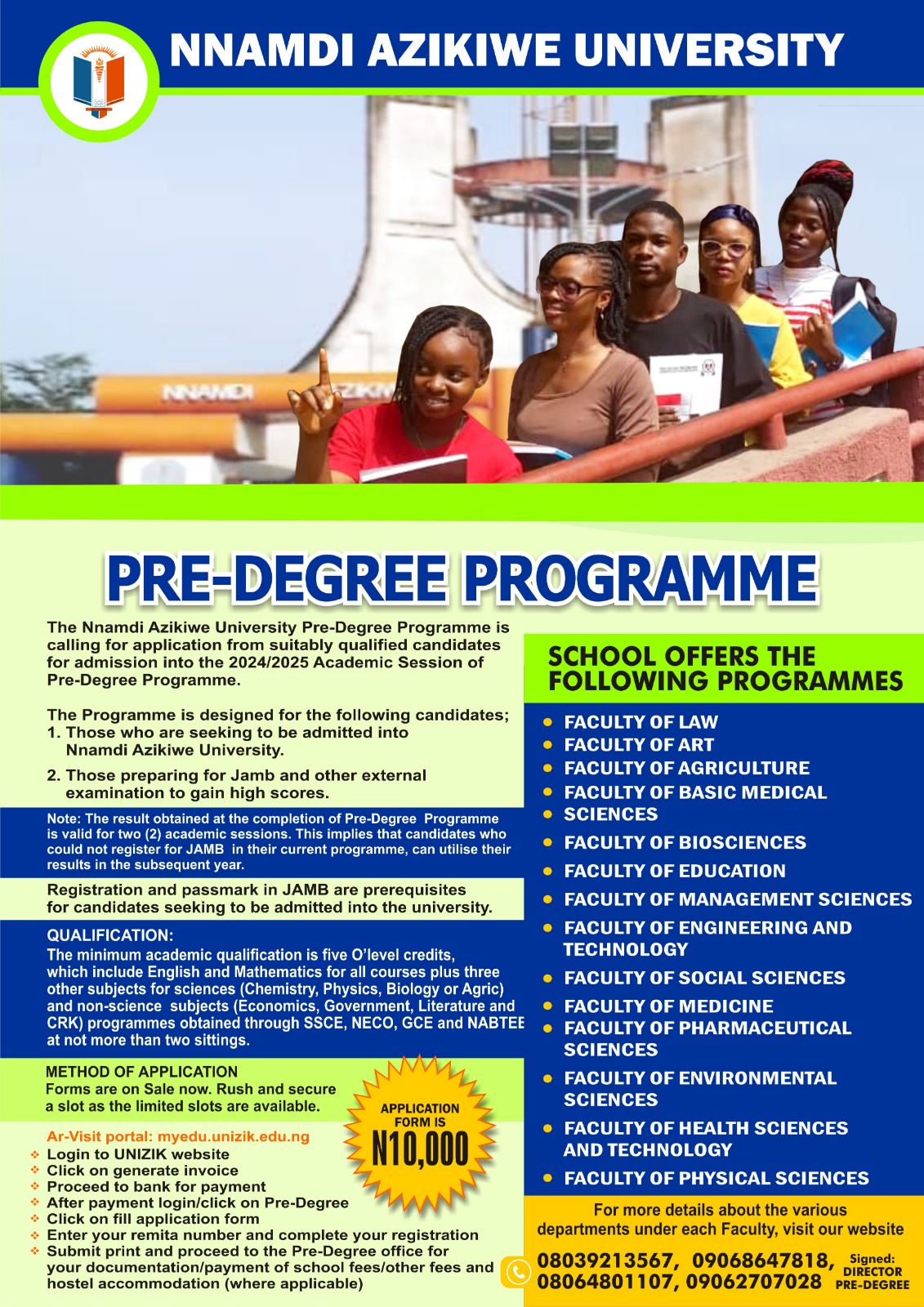 NAU PRE-DEGREE Programme Registration