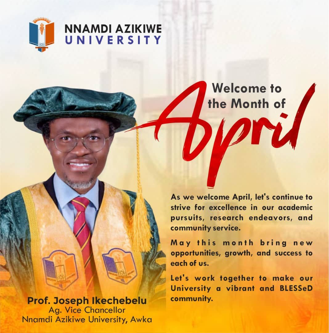 Ag. Vice-Chancellor's Message For April
