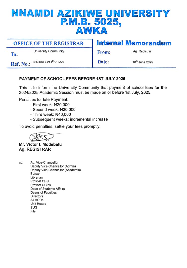 PENALTY FOR LATE PAYMENT OF FEES